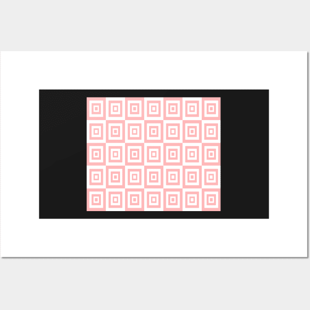 Abstract geometric pattern - pink and white. Wall Art by kerens